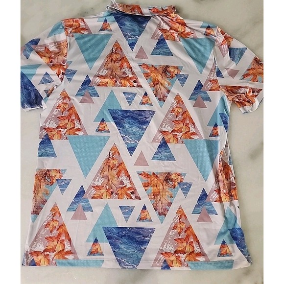 2/Yatta Golf Polos Tropical Pink Flamingo + Fall Leaves Stretch Performance XL - Picture 10 of 16